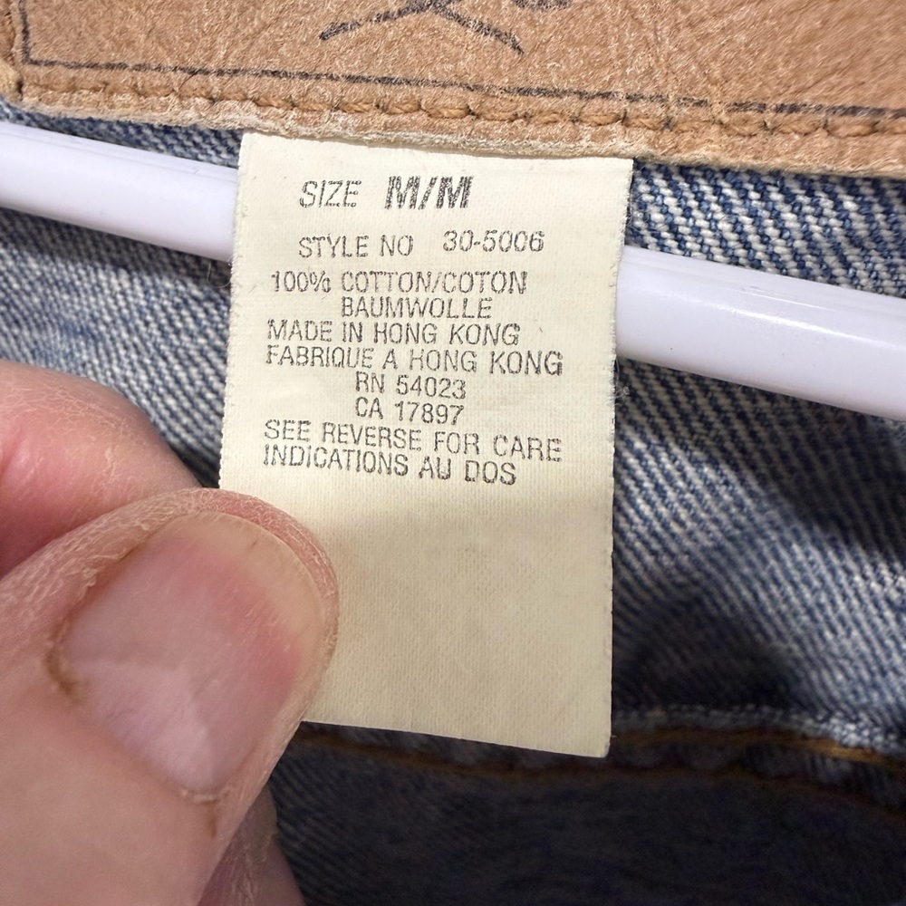 vintage Gap denim trucker jacket with a leather collar M unisex - Picture 9 of 12